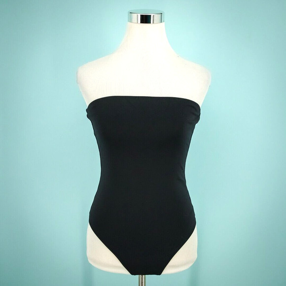Babaton Aritzia Size Medium M Black Contour Strapless Tube Thong Bodysuit Top - Picture 1 of 6